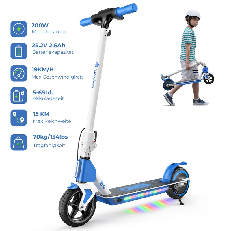 isinwheel S7/S4/MiniSpider Elektroroller für Kinder und Jugendliche (Höhenverstellbar)