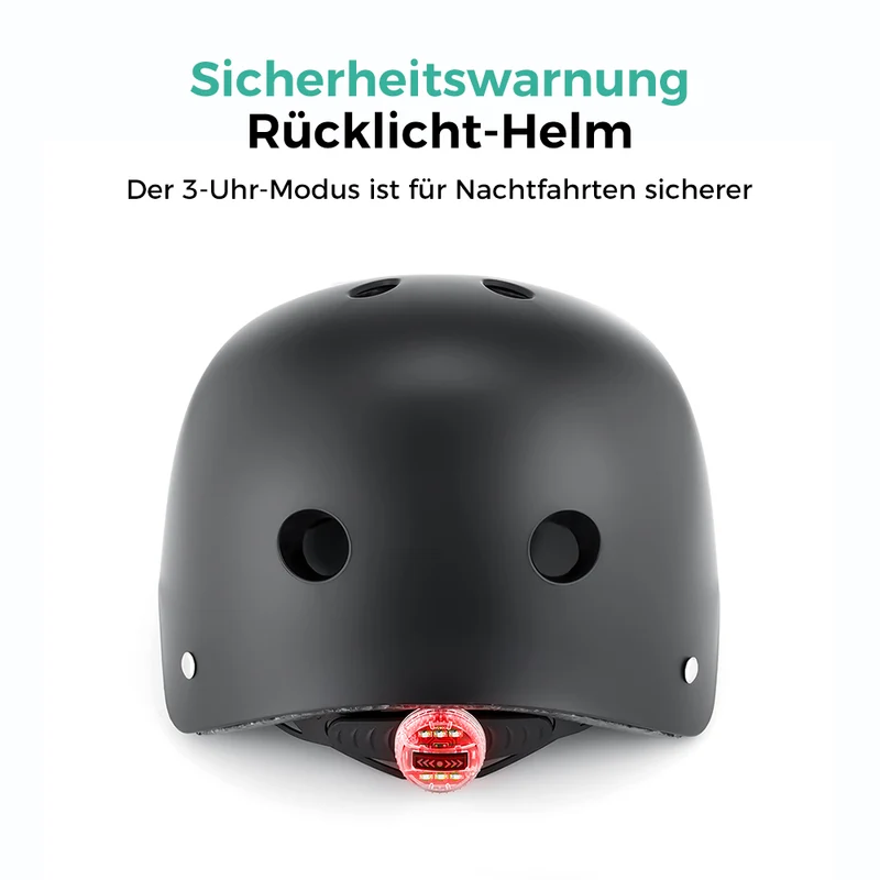 iScooter Helm mit mattierter PC-Schale und LED-Rücklicht