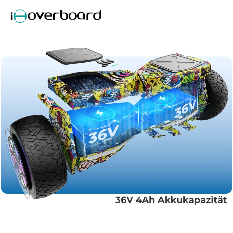 iHoverboard H8/H8MAX LED Schwarz Hoverboard Gelände 8.5"