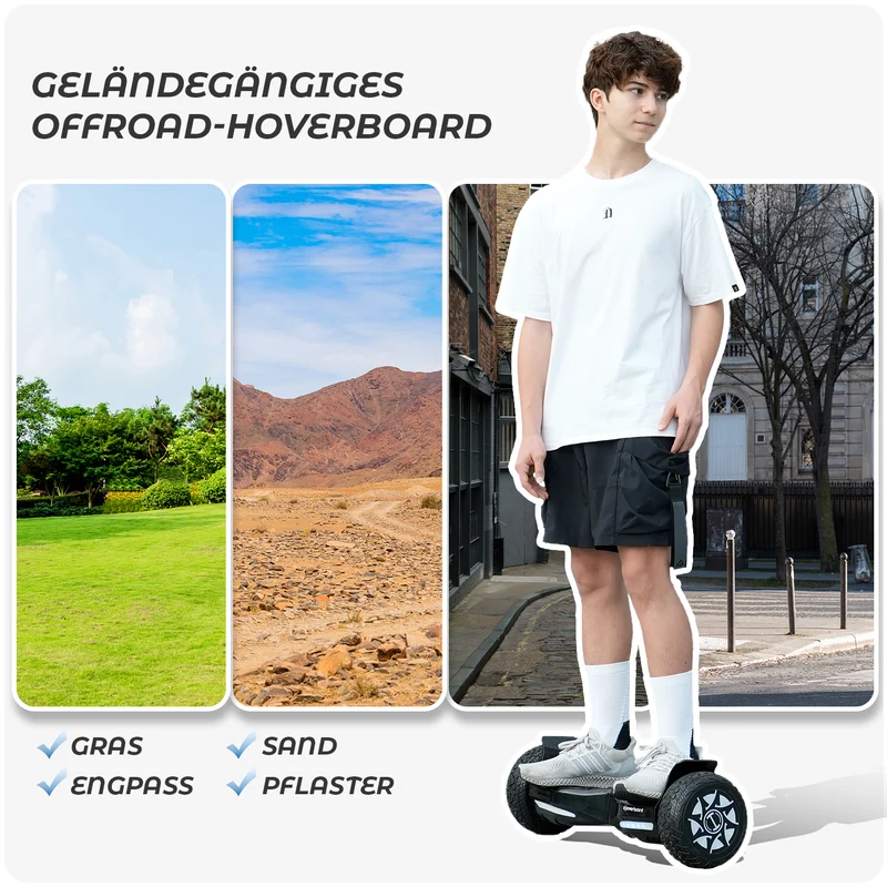 iHoverboard H8/H8MAX LED Schwarz Hoverboard Gelände 8.5"