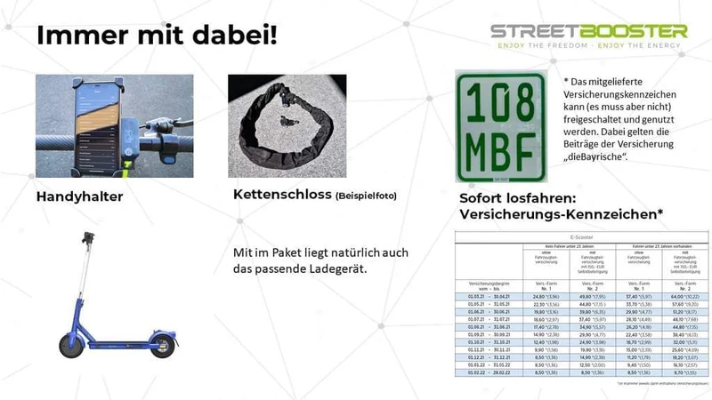 E-Scooter STREETBOOSTER One mit Straßenzulassung
