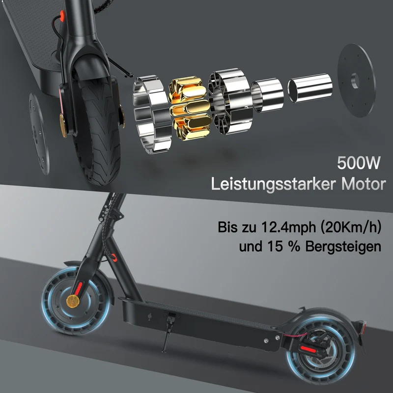 E9TMax City-Pendler E-Scooter 40KM Reichweite Mit Straßenzulassung (ABE, eKFV)