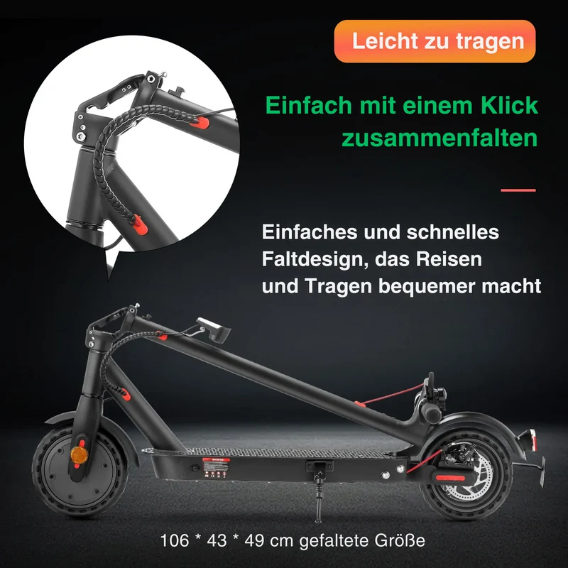 isinwheel E9 Ultraleicht Kompakter E-Scooter Mit Straßenzulassung (ABE, eKFV)