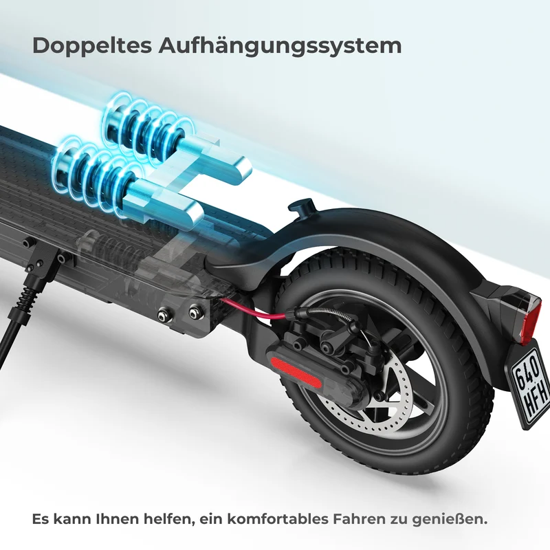 isinwheel E9 Faltbarer E-Scooter Doppelfederung Mit Straßenzulassung (ABE,eKFV)