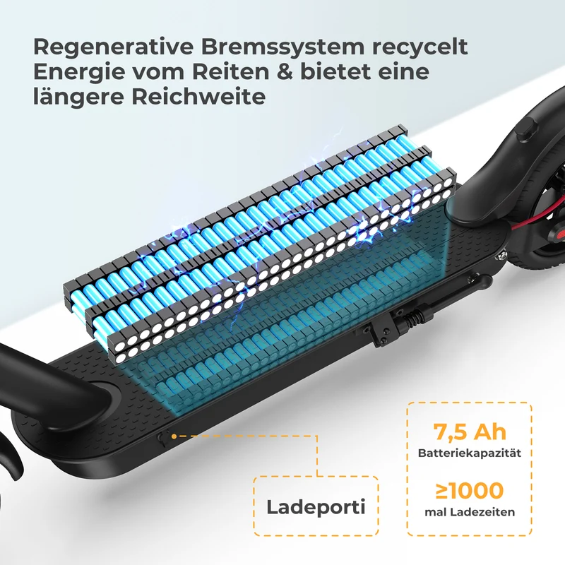 isinwheel E9 Faltbarer E-Scooter Doppelfederung Mit Straßenzulassung (ABE,eKFV)