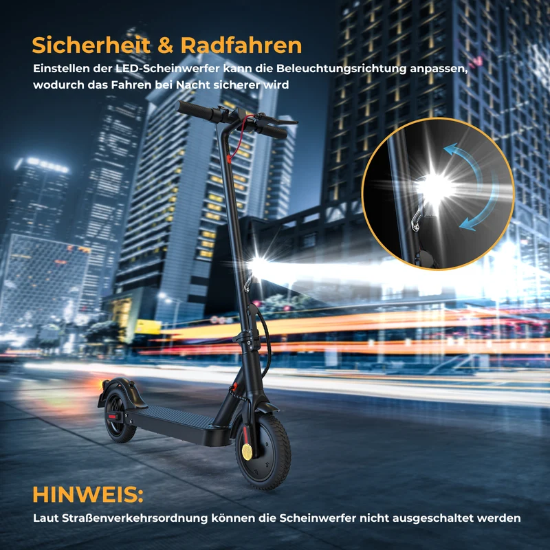 isinwheel E9 Faltbarer E-Scooter Doppelfederung Mit Straßenzulassung (ABE,eKFV)