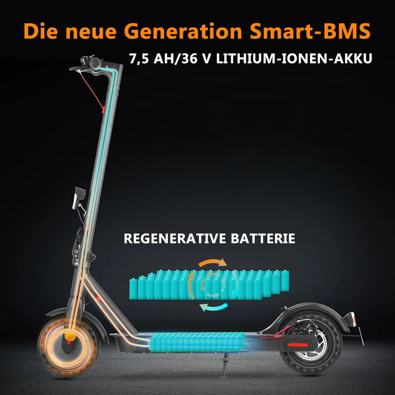 E9 E-Scooter mit Straßenzulassung, 8.5 Zoll 350 W 7.5 Ah Faltbarer E Scooter Leistungsstarker Wabenreifen