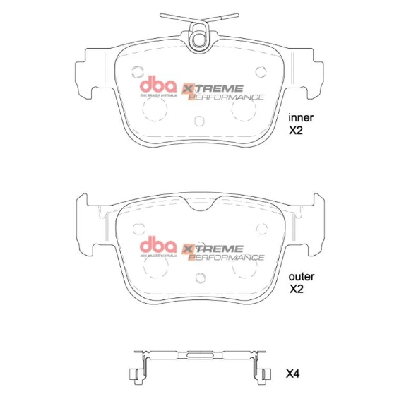 Brake Kit - 4000 Series T3 Slotted & Xtreme Performance Brake Pads (2x DBA42809S + DB8850XP)