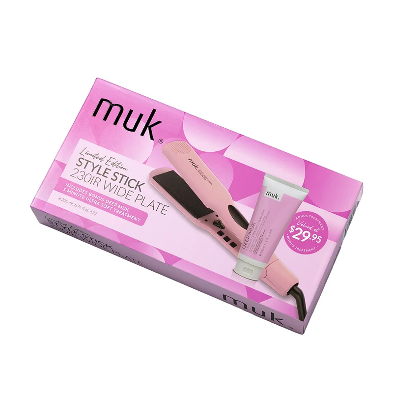 Limited Edition Pink Style Stick 230-IR Wide Plate & Deep muk 1 Minute Treatment 200ml Duo