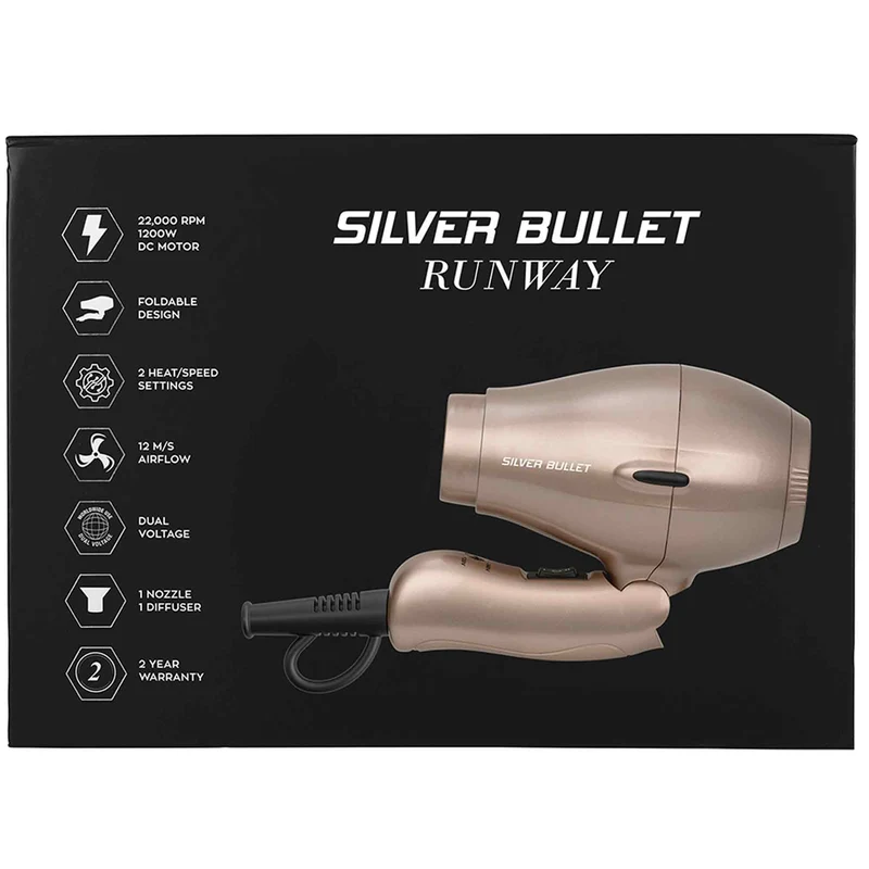 Runway Mini Foldable Travel Dryer 1200W - Champagne
