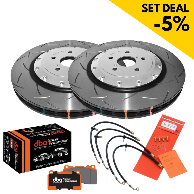 DBA Vorderachs Bremsen Set - Bremsscheibe + Bremsbeläge für Audi RSQ3 8U (2x DBA52836SLVS, DB15005XP)