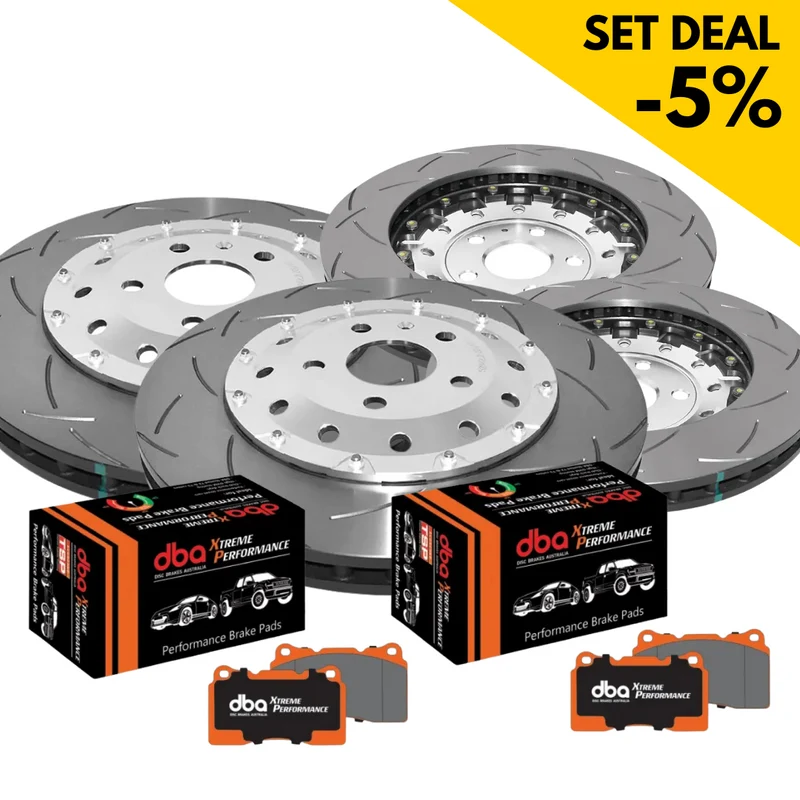 Bremsen Kit - 5000 Series + 4000 Series T3 Slotted & Xtreme Performance Bremsbeläge (DBA52842SLVS + DB2228XP + DBA42831S + DB1865XP)