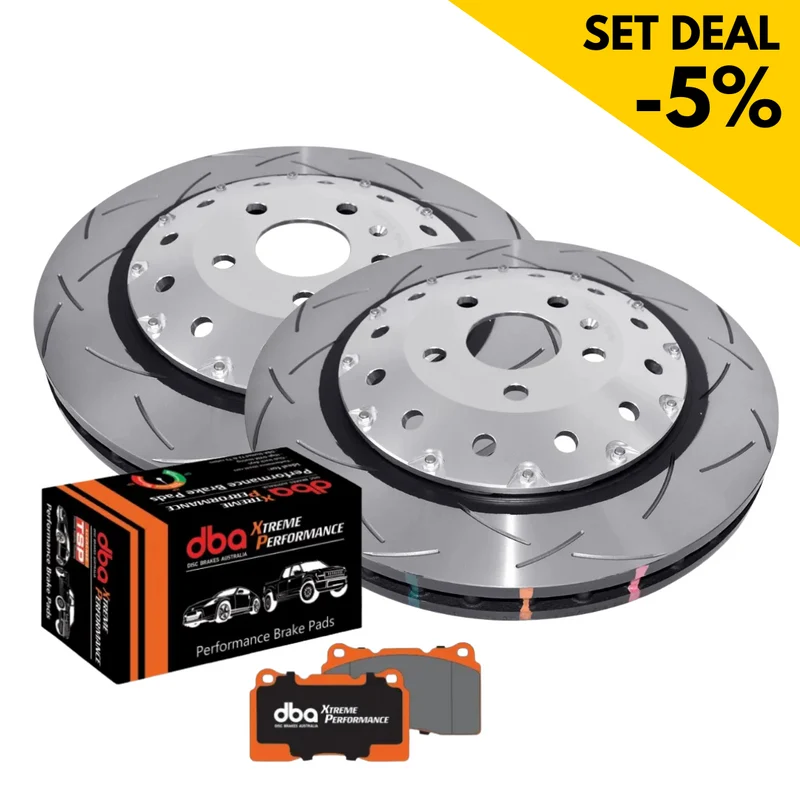 DBA Vorderachs Bremsen Set - Bremsscheibe + Bremsbeläge für Audi TTRS 8S (2x DBA53912SLVS, DB15005XP)