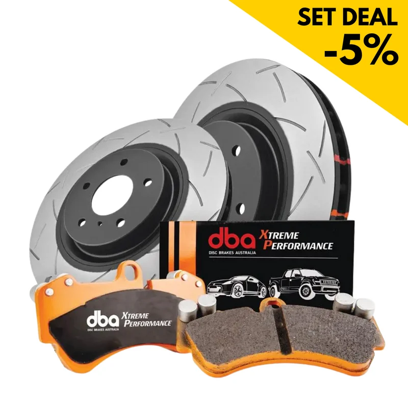 Hinterachse Set - Bremsscheiben + Xtreme Performance Bremsbeläge (2x DBA42809S + DB15006XP) - DBA Brakes