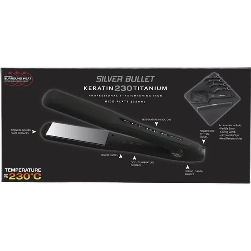 Keratin 230 Silver Titanium Wide Plates Straightener