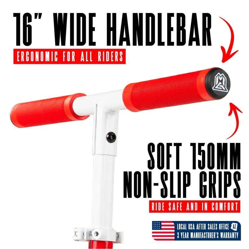 Madd Gear Rush 125 Light-Up Folding Scooter - Red