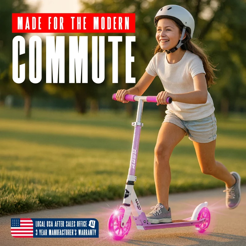 Madd Gear Rush 125 Light-Up Folding Scooter - Green