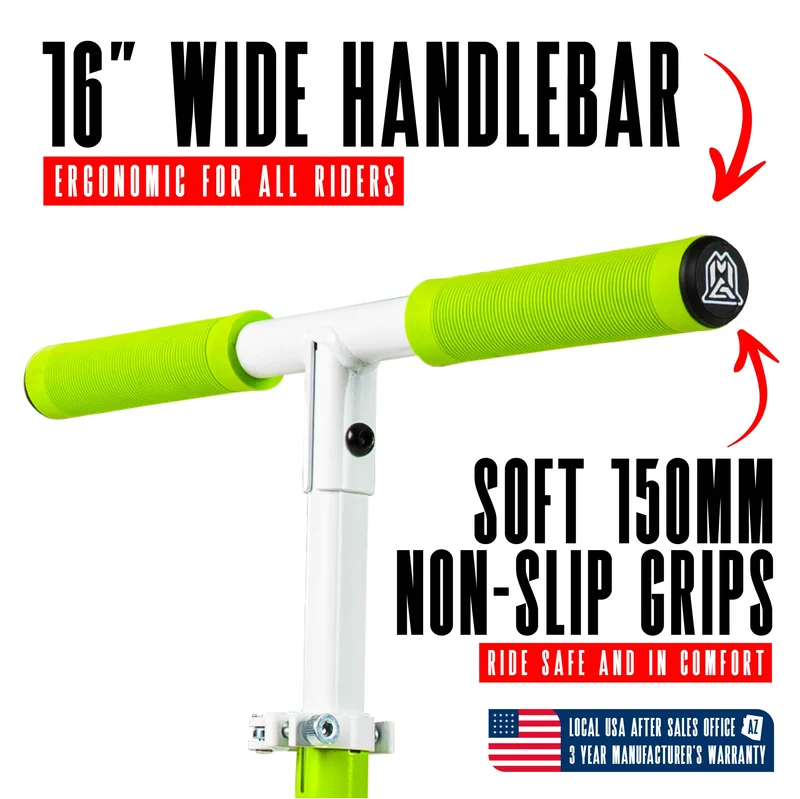 Madd Gear Rush 125 Light-Up Folding Scooter - Green