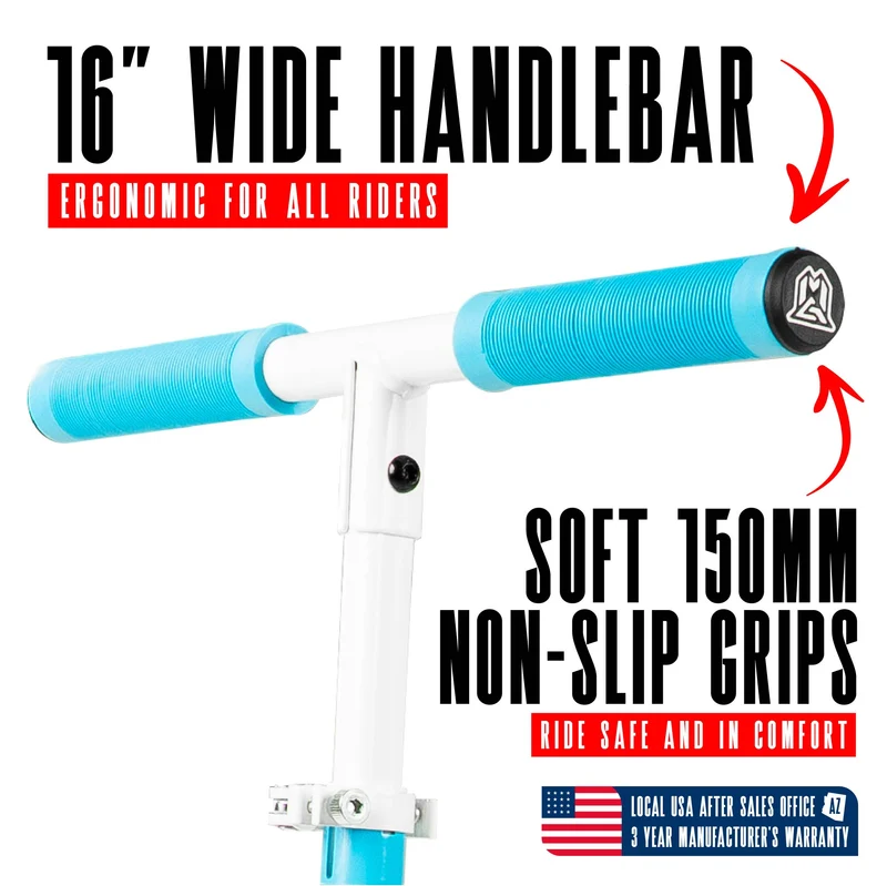 Madd Gear Rush 125 Light-Up Folding Scooter - Blue