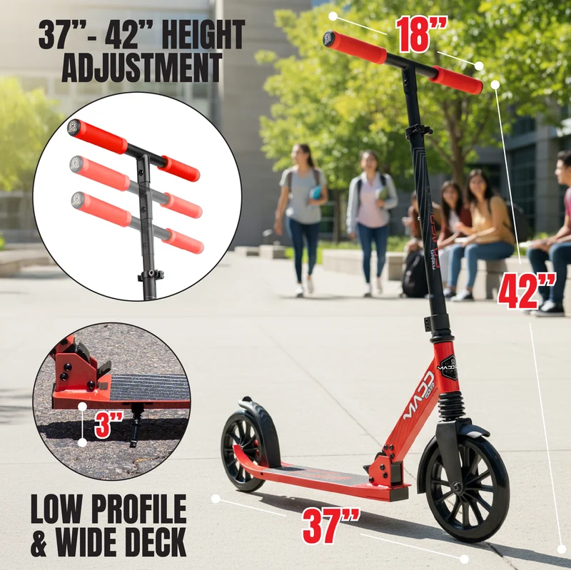 Madd Gear Metro City 250 Folding Scooter - Red / Black