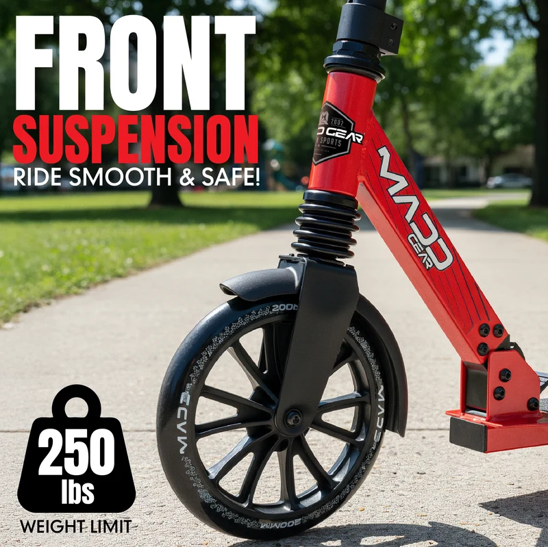 Madd Gear Metro City 250 Folding Scooter - Red / Black