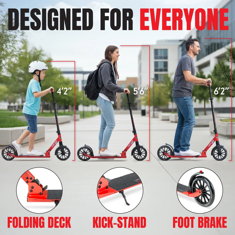 Madd Gear Metro City 250 Folding Scooter - Red / Black