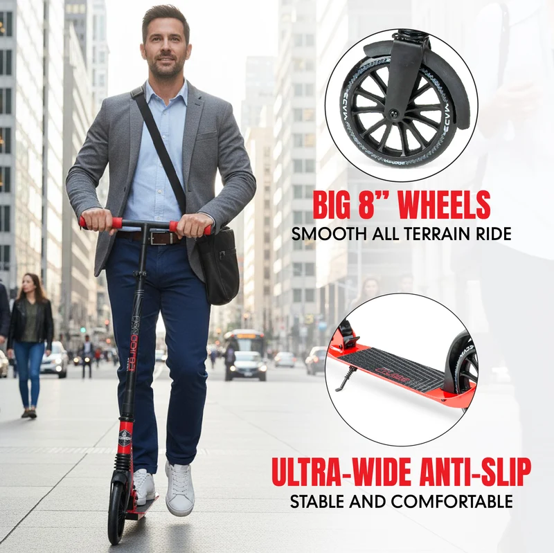Madd Gear Metro City 250 Folding Scooter - Red / Black