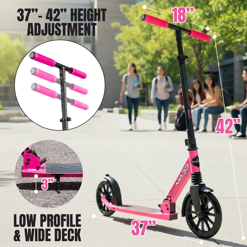 Madd Gear Metro Cruise 250 Folding Scooter - Pink / Black