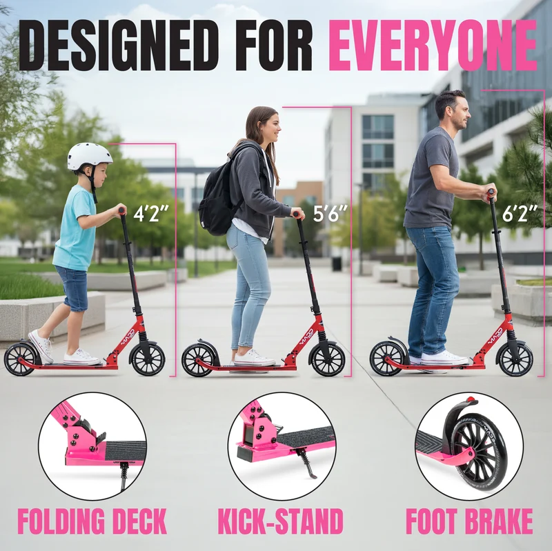 Madd Gear Metro Cruise 250 Folding Scooter - Pink / Black