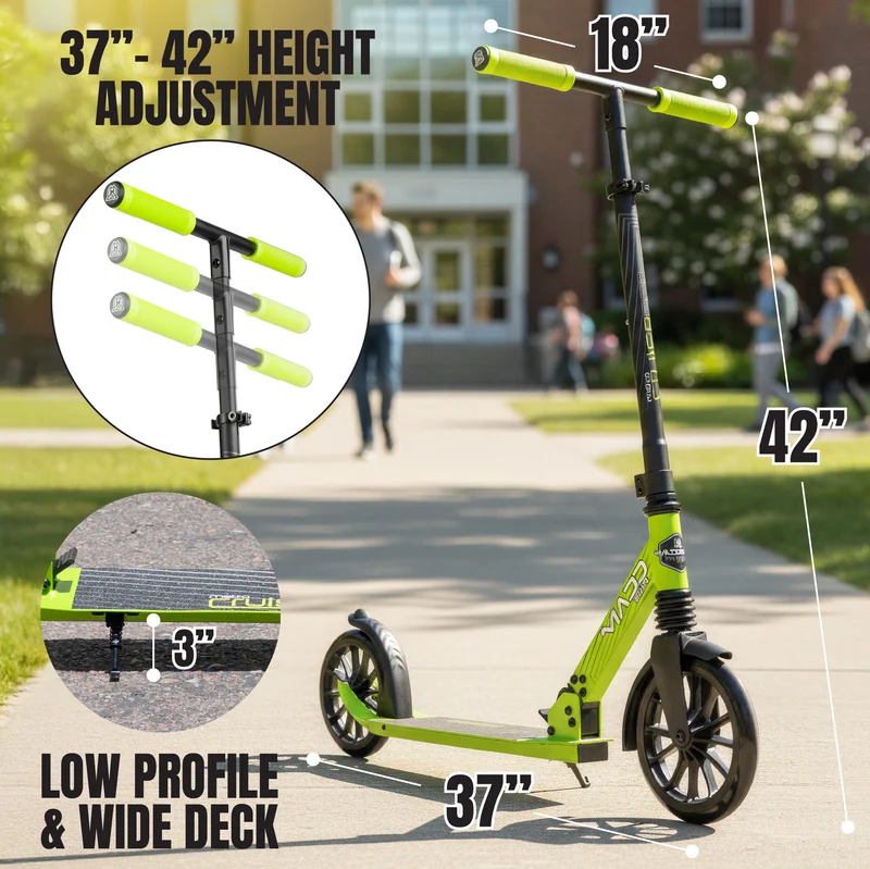 Madd Gear Metro Cruise 250 Folding Scooter - Green / Black