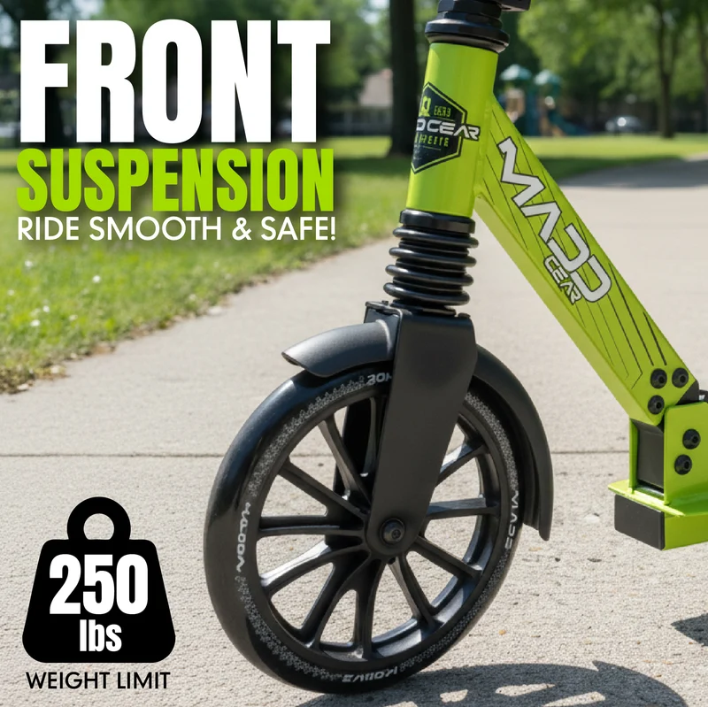 Madd Gear Metro Cruise 250 Folding Scooter - Green / Black