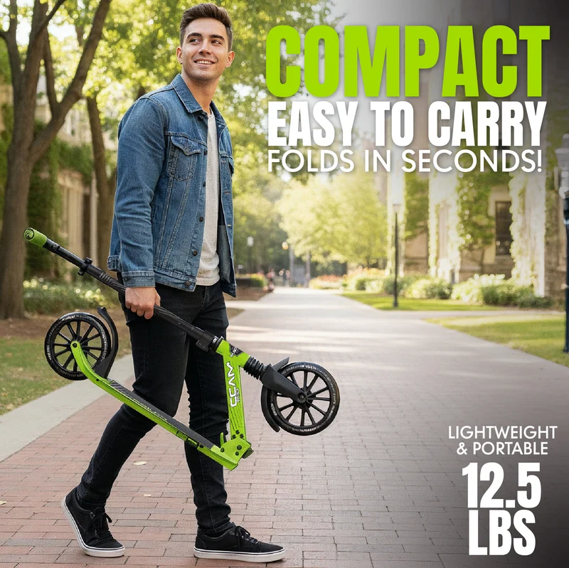 Madd Gear Metro Cruise 250 Folding Scooter - Green / Black
