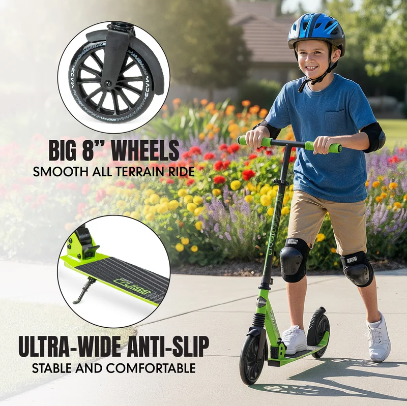 Madd Gear Metro Cruise 250 Folding Scooter - Green / Black