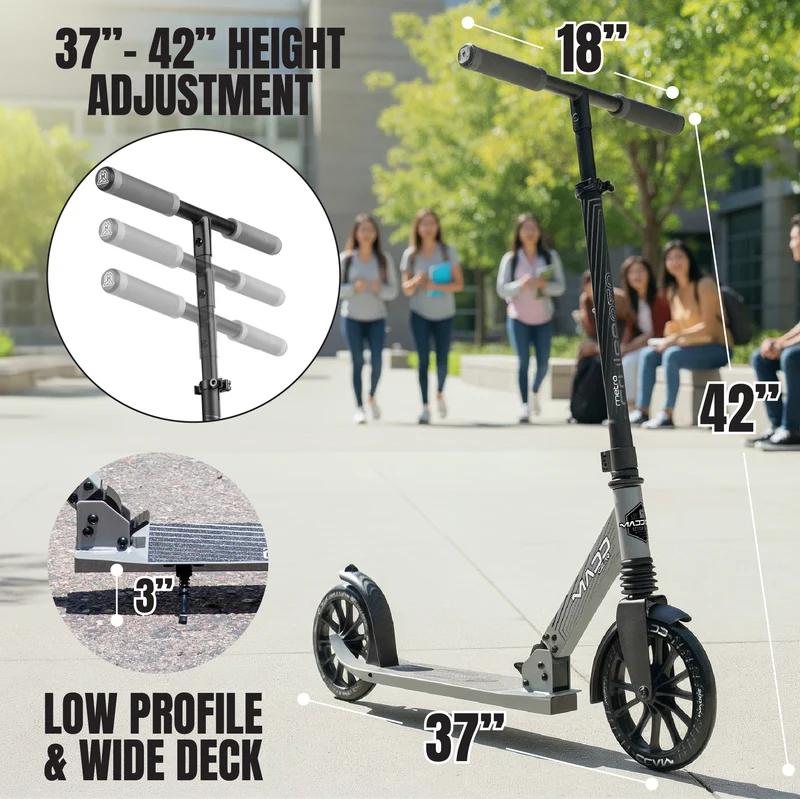 Madd Gear Metro City 250 Folding Scooter - Grey / Black