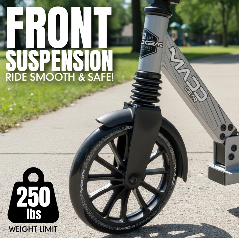 Madd Gear Metro City 250 Folding Scooter - Grey / Black