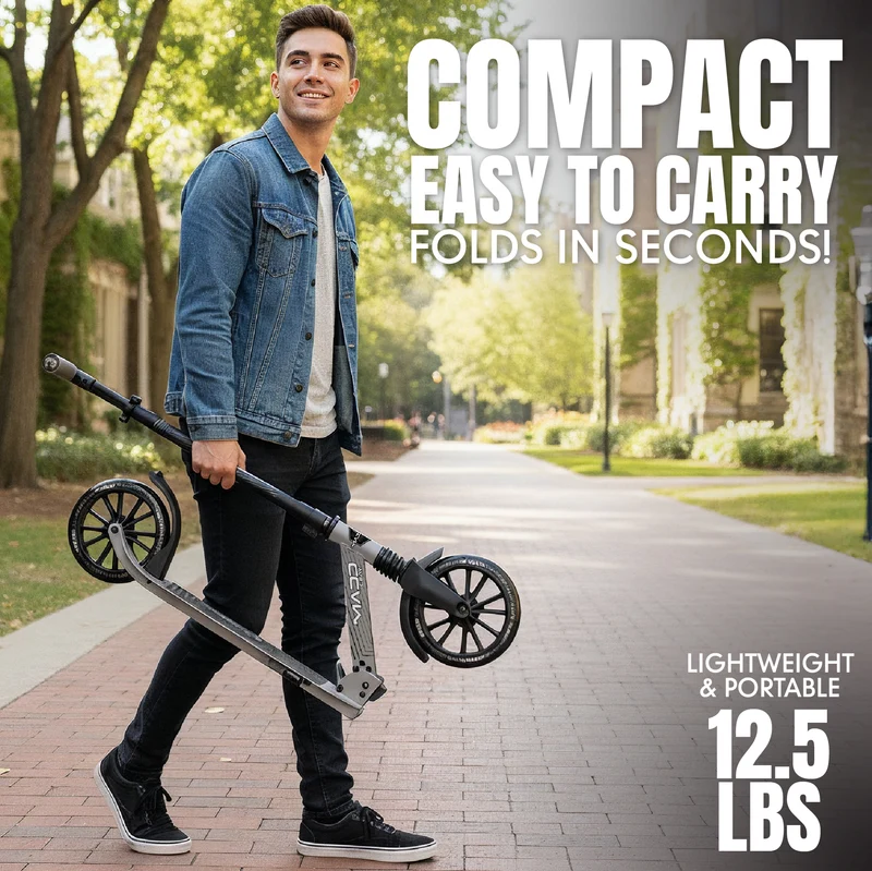 Madd Gear Metro City 250 Folding Scooter - Grey / Black