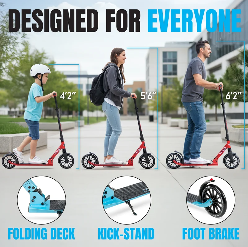 Madd Gear Metro City 250 Folding Scooter - Blue / Black