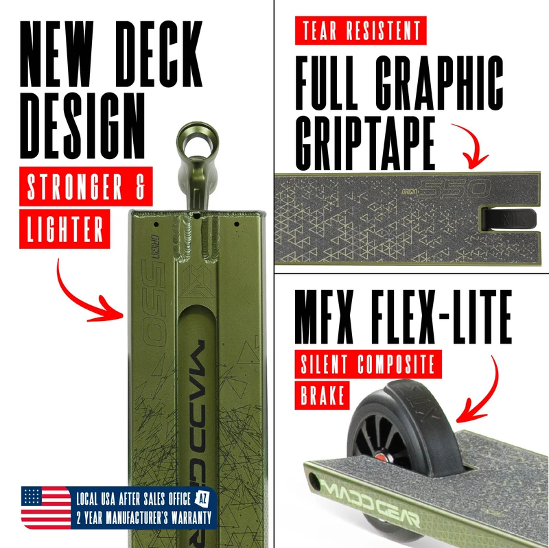 Madd Gear Origin 550 Pro Scooter - Olive