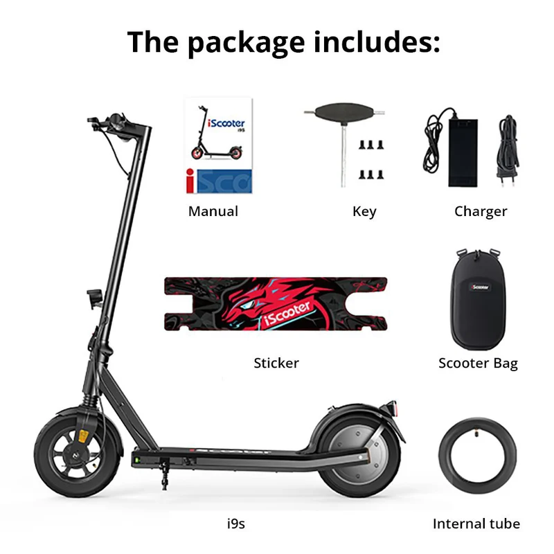 iScooter i9S Electric Scooter 10" Tires 500W Motor UK