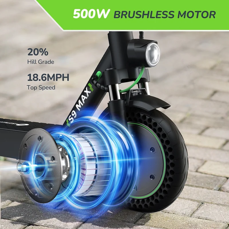 isinwheel S9 Max Electric Scooter with ABE 10" Tires 500W Motor 36V 10.4Ah Battery
