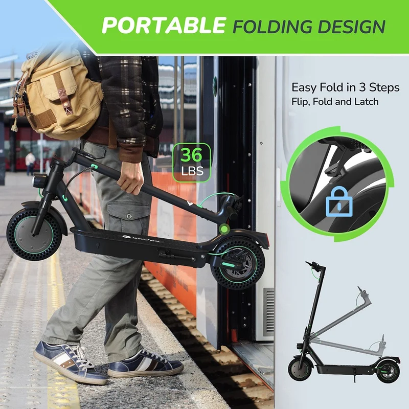 isinwheel S9 Max Electric Scooter with ABE 10" Tires 500W Motor 36V 10.4Ah Battery