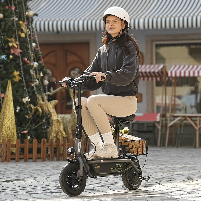 iScooter F2 Electric Scooter With Basket 10" Tires 500W 36V 7.8AH Battery