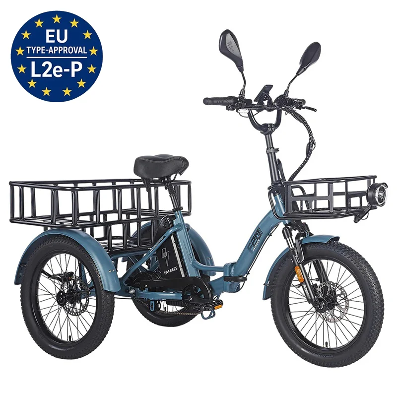 Fafrees F20 Mate Electric Cargo Tricycle 48V 21Ah Battery With L2e-P Certified