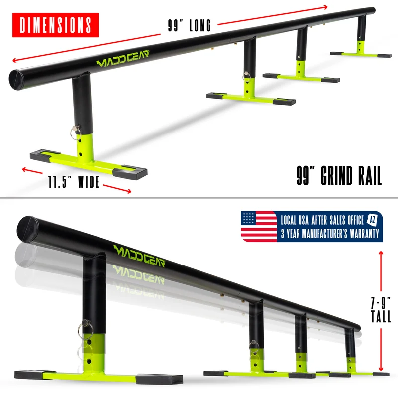 Madd Gear 99" Grind Rail - Black / Green