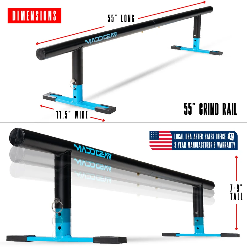 Madd Gear 55" Grind Rail - Black / Blue