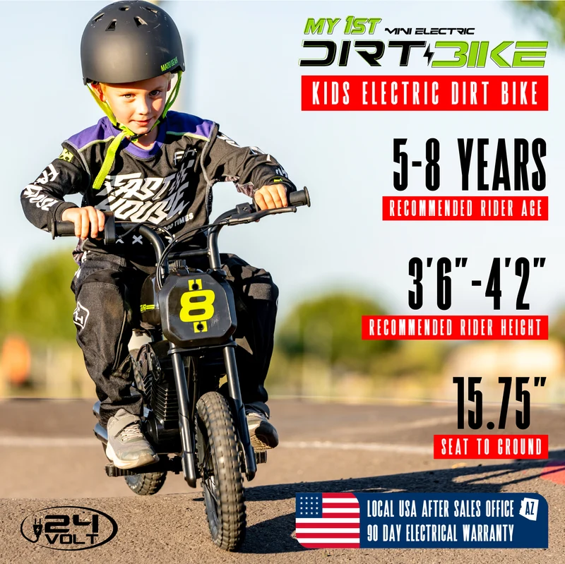 Madd Gear My 1st Mini Electric Dirt Bike - Black / Green