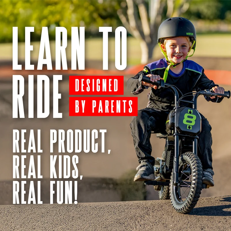 Madd Gear My 1st Mini Electric Dirt Bike - Black / Green