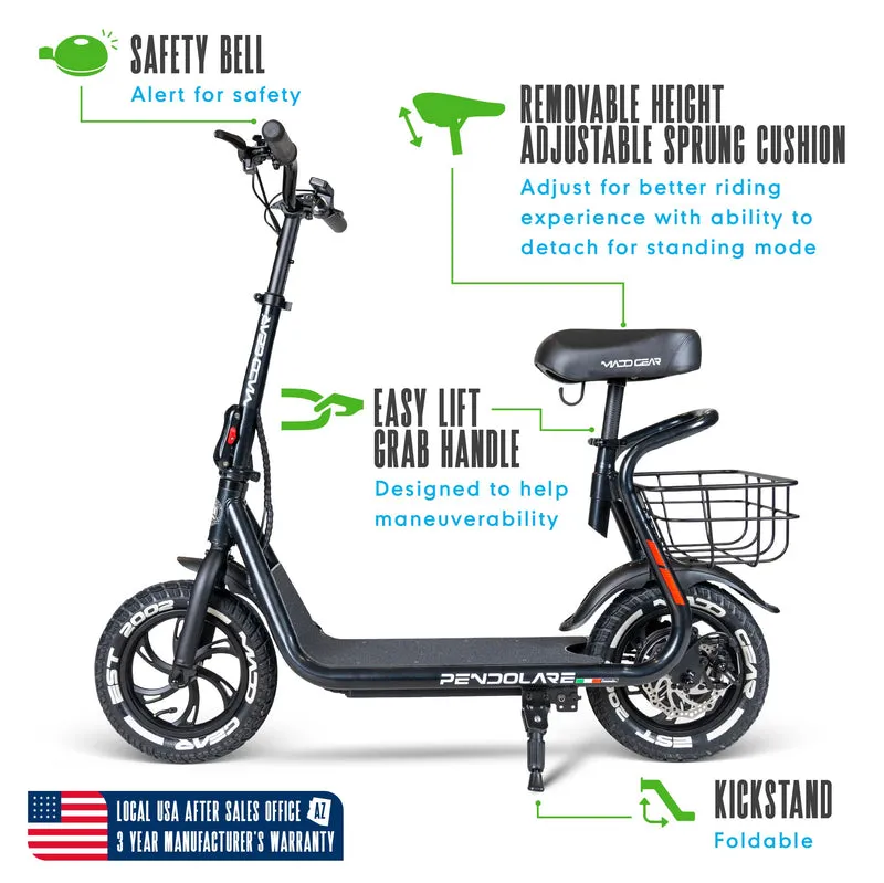 Madd Gear Pendolare Electric Folding Scooter - Black Olive