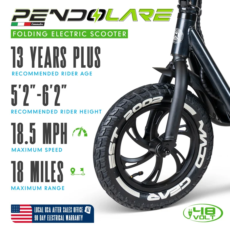Madd Gear Pendolare Electric Folding Scooter - Black Olive