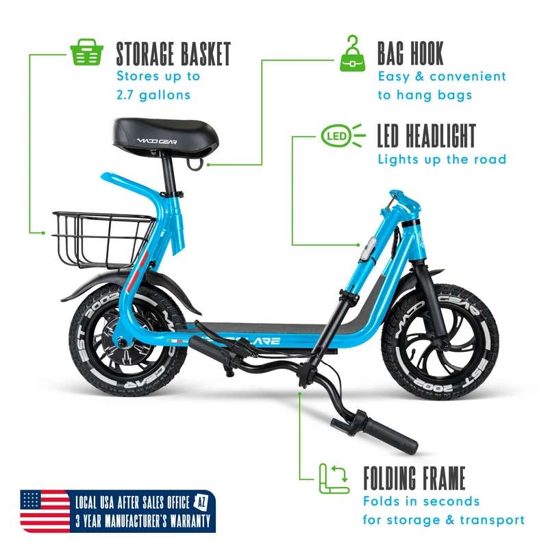 Madd Gear Pendolare Electric Folding Scooter - Mediterranean Blue